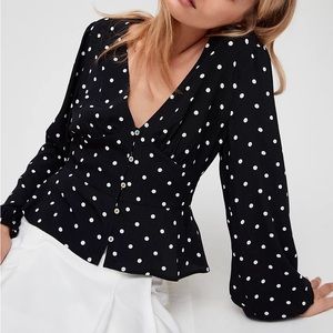 Aritzia Wilfred Prairie Blouse - Polka Dots M